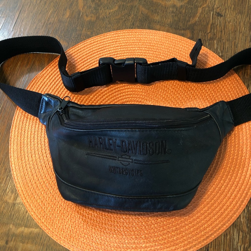 Harley-Davidson Black Leather Waist Bag
